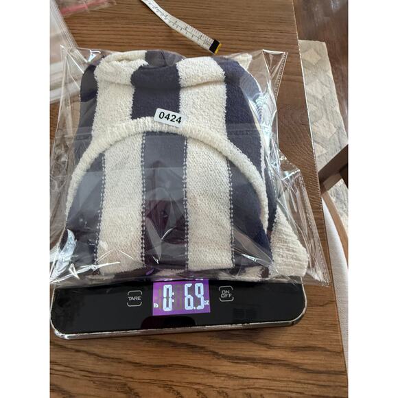 AERIE Open Back Sweater Sz. Small Navy White Stripe Textured Nautical Coastal - Picture 8 of 8